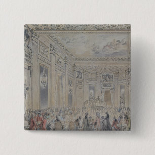 Feast given by Madame du Barry for Louis XV 2 Inch Square Button
