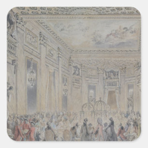 Feast given by Madame du Barry  for Louis XV Square Sticker
