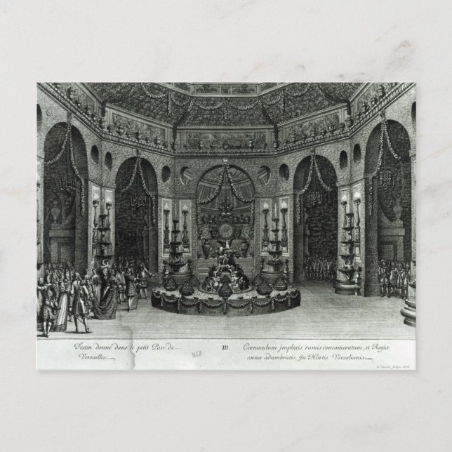 Feast given in the little grounds in postcard (Front)