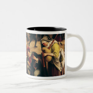 Feast in an Inn, detail of the central group Two-Tone Coffee Mug