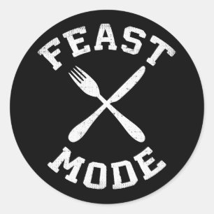 Feast Mode - Bulking - Eat, Hungry - Funny Novelty Classic Round Sticker