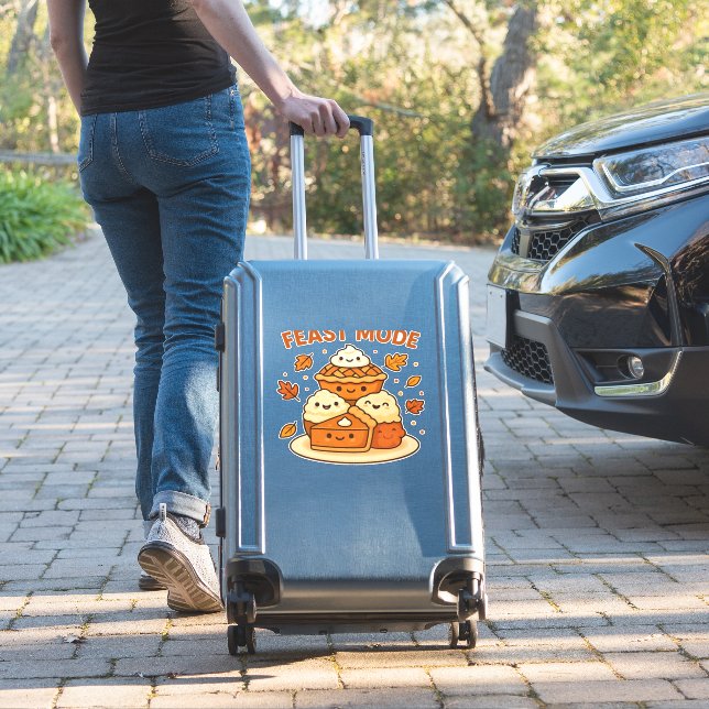 Feast Mode – Cute Autumn Comfort Food Plate Boxy T (Suitcase Insitu)