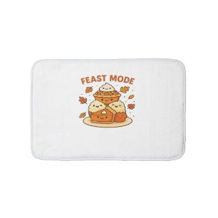 Feast Mode – Cute Autumn Comfort Food Plate Boxy T Bath Mat
