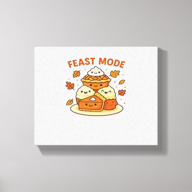 Feast Mode – Cute Autumn Comfort Food Plate Boxy T Canvas Print (Front)