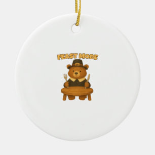 Feast Mode � Cute Autumn Comfort Food Plate Boxy T Ceramic Ornament