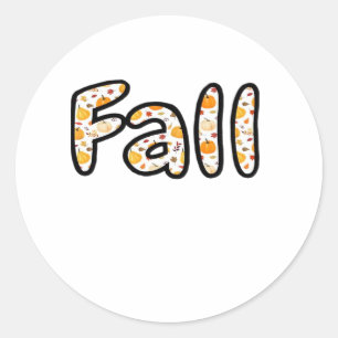 Feast Mode – Cute Autumn Comfort Food Plate Boxy T Classic Round Sticker
