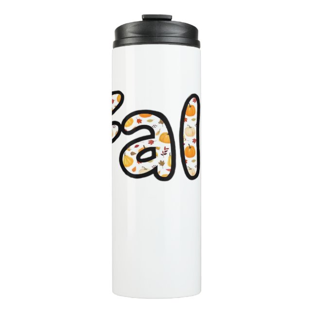 Feast Mode – Cute Autumn Comfort Food Plate Boxy T Thermal Tumbler (Front)