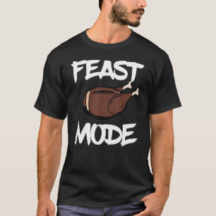 Feast Mode Football Ball Turkey Thanksgiving Day T-Shirt
