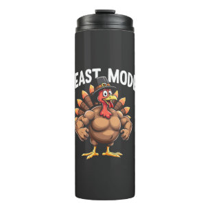 Feast mode Funny Thanksgiving Turkey Fitness Meal Thermal Tumbler