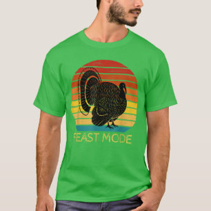 Feast Mode Funny Thanksgiving Vintage Turkey Trot T-Shirt