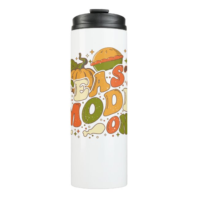 Feast Mode on, Thankgiving Costume Thermal Tumbler (Front)