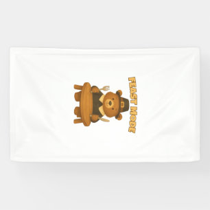 Feast Mode Thankgiving Turkey - Cute Pilgrim Turke Banner