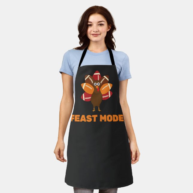 Feast Mode Thanksgiving and Football Apron (Worn)