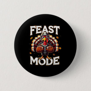 Feast Mode Turkey Vintage Football Thanksgiving Sh 2 Inch Round Button
