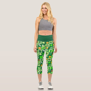 feast Of Saint Patrick Pattern Capri Leggings