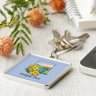 Feast of St. David Daffodils Keychain