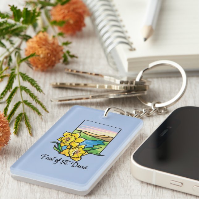 Feast of St. David Daffodils Keychain (Front Right)