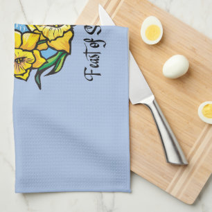 Feast of St. David Daffodils Kitchen Towel