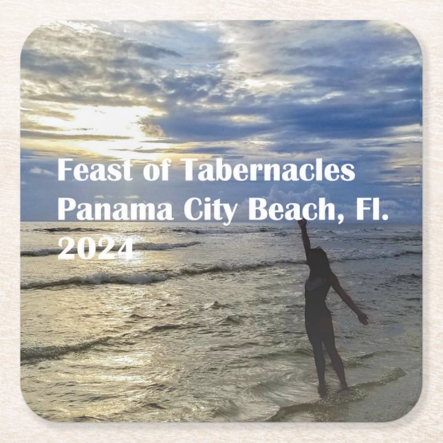 Feast of Tabernacles, Fl. remembrence Square Paper Coaster (Front)