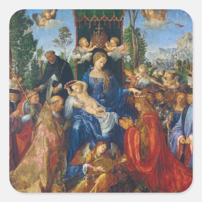 Feast of the Rosary - Albrecht Dürer, 1506 Square Sticker (Front)