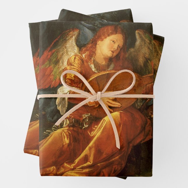 Feast of the Rose Garlands Angel by Albrecht Durer Wrapping Paper Sheet (In situ)