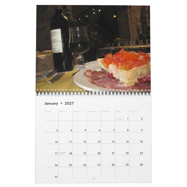 Feast through Italy Calendar (Jan 2027)