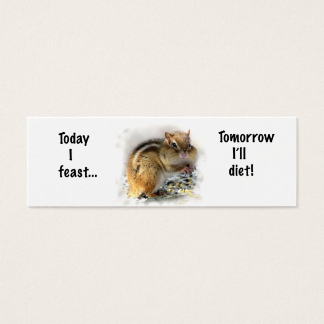Feasting Chipmunk Bookmark (Front)
