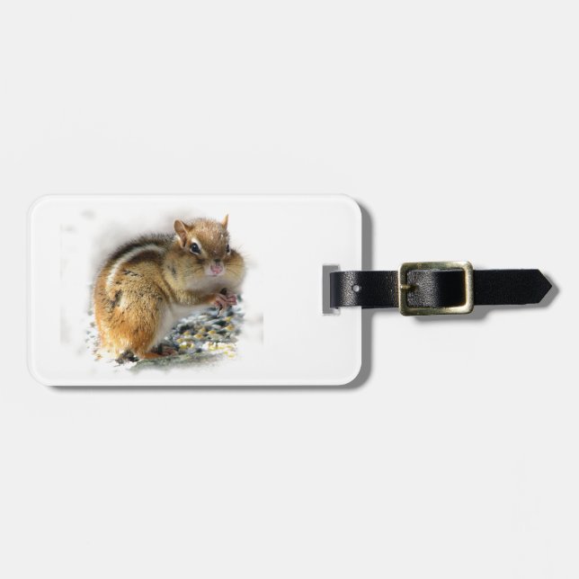 Feasting Chipmunk Luggage Tag (Front Horizontal)