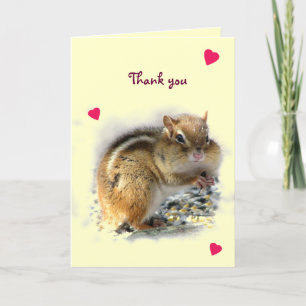 Feasting Chipmunk Thank You Greting Card