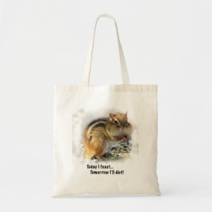 Feasting Chipmunk Tote Bag