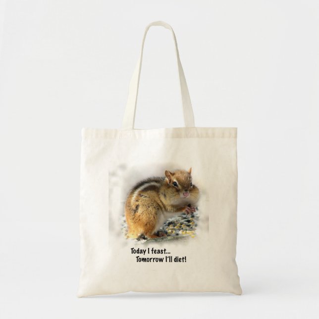 Feasting Chipmunk Tote Bag (Front)