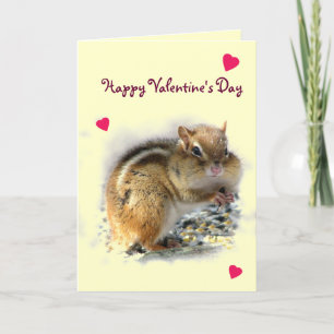 Feasting Chipmunk Valentine Holiday Card
