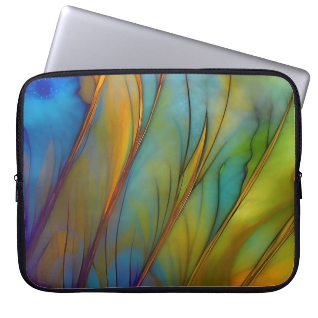 Feather Abstract  AI Art   Laptop Sleeve (Front)