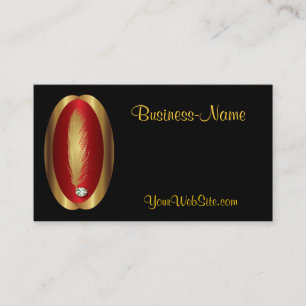 Feather and Diamond Logo Business Card