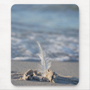 Feather, Beach, Sand Mouse Pad