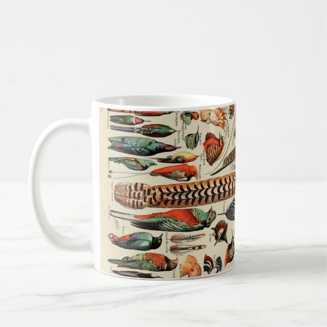 Feather Bird Wildlife Antique Feathers Coffee Mug (Left)