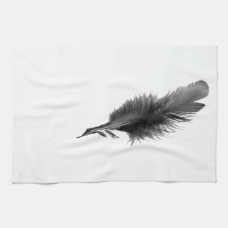 Feather Black Kitchen Towel