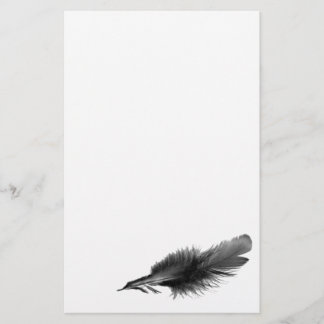Feather Black Stationery