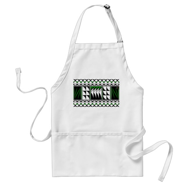 Feather Blessings in Green Standard Apron (Front)