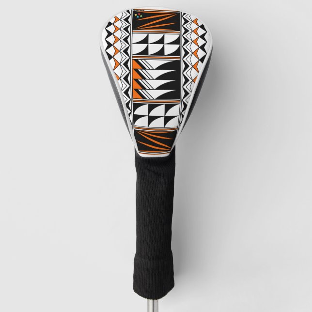 Feather Blessings in Orange Golf Head Cover (Front)