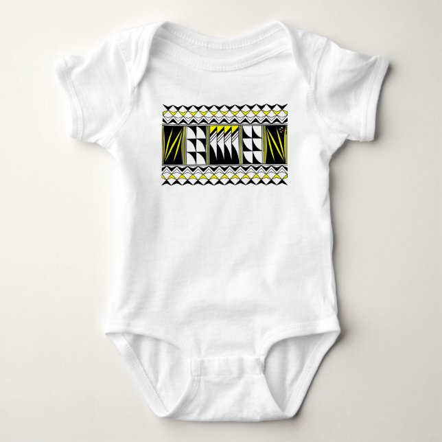 Feather Blessings in Yellow Baby Bodysuit (Front)