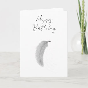 Feather blown by the wind card