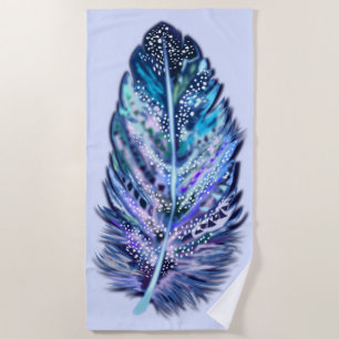 Feather Blue Beach Towel - Choose Colour