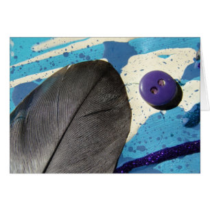 Feather, Button, Abstract Painting