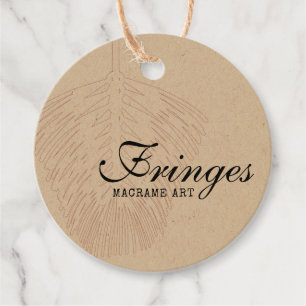 Feather Design Boho Macrame Thank You Hang Tag