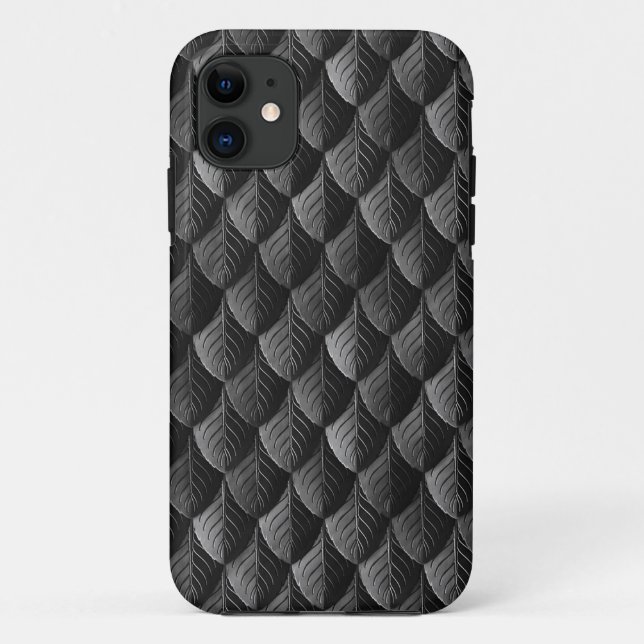 Feather Dragon Scale Armour Black iPhone Case (Back)