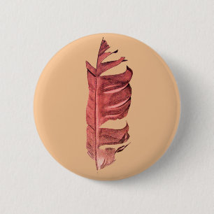 Feather drawing fine art original illustration 2 inch round button
