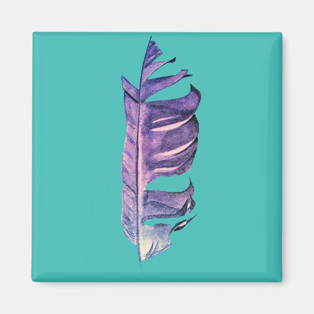 Feather drawing fine art original illustration magnet (Front)