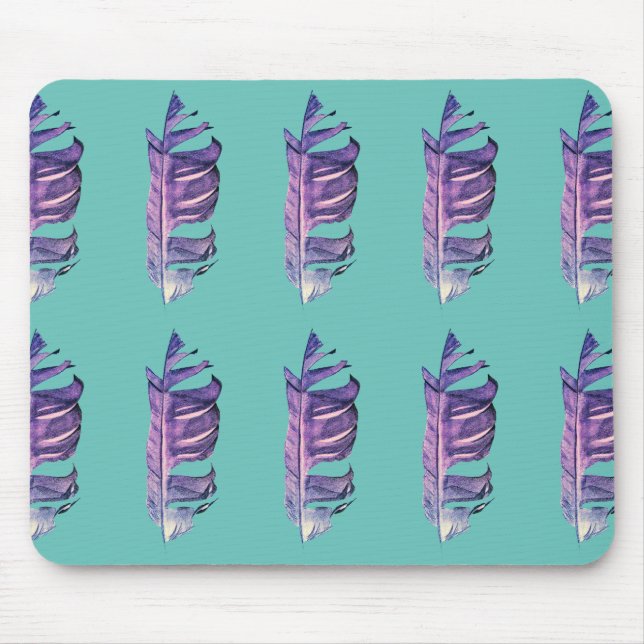 Feather drawing fine art original illustration mouse pad (Front)