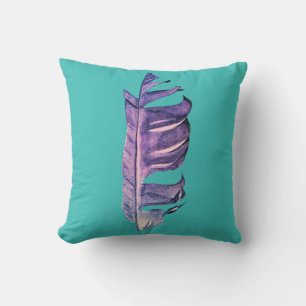 Feather drawing fine art original illustration throw pillow